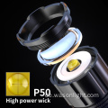 Hot Sale Design Neue Technologie XHP50 LAND -LED -USB -Wiederaufladungslampe Fokussierbarste LED -Taschenlampe Taschenlampe